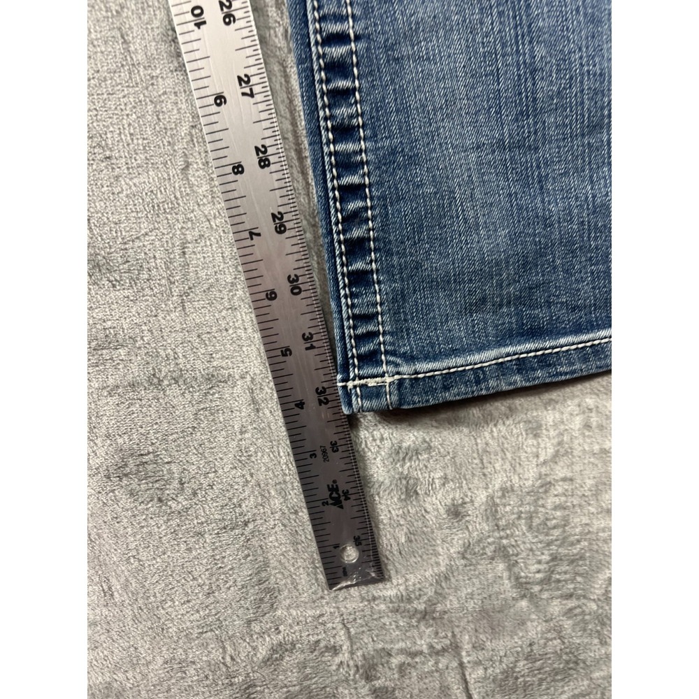 Miss Me Jeans Womens 25 Mid Rise BootCut Flap Pocket Embellished Stretch Western - Picture 6 of 14